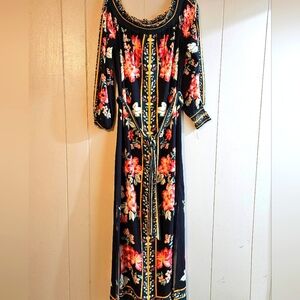Jealous Tomato Floral Black Maxi Dress - Size Small